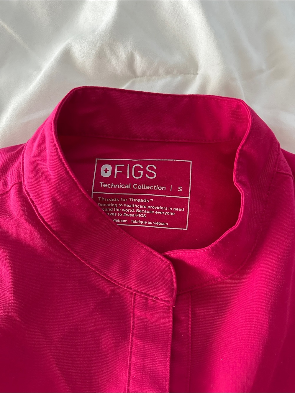 Figs Sleeveless Mock Collar Top - Hot Pink - Picture 2 of 4
